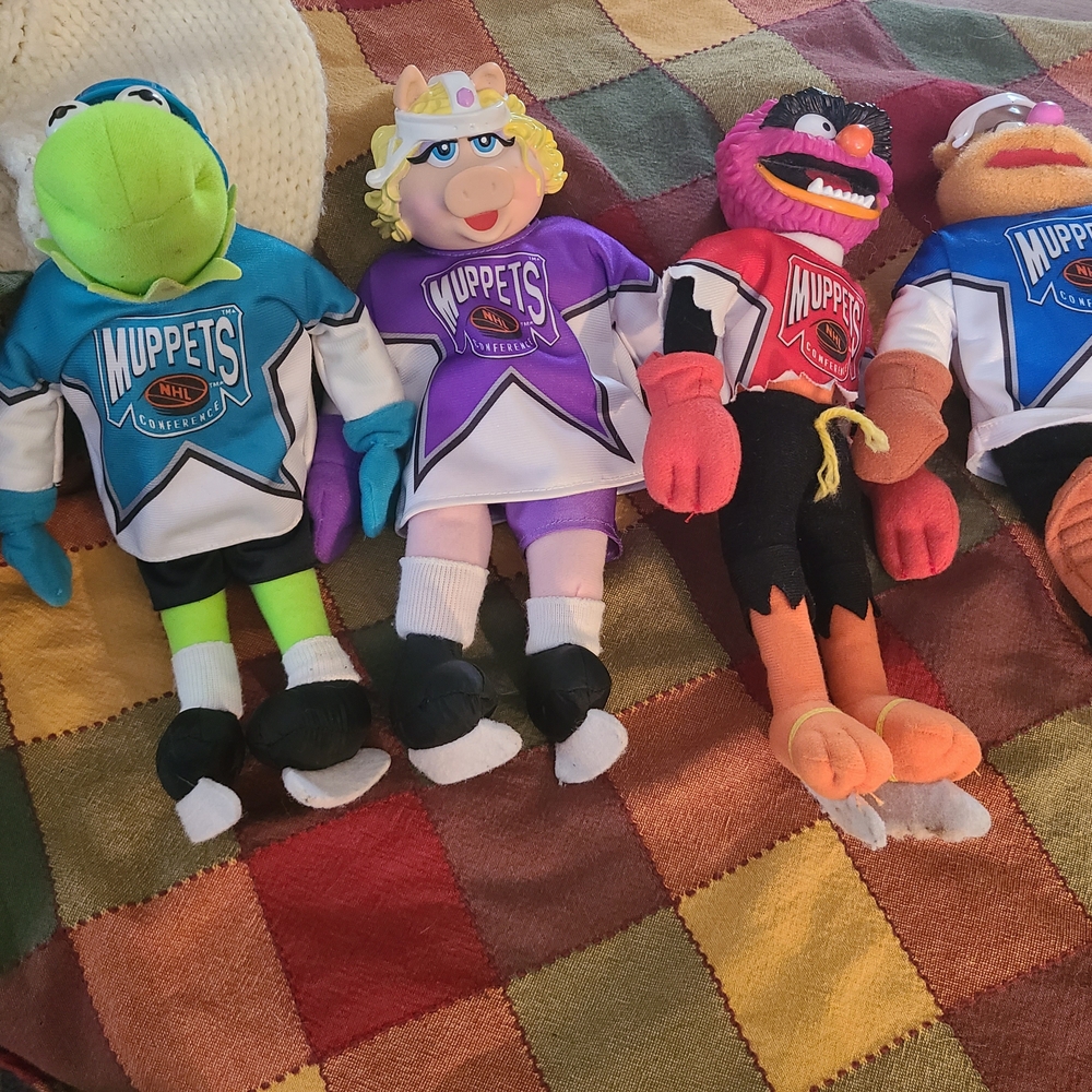 Plush Toy Set - Green, Purple, Red, Blue